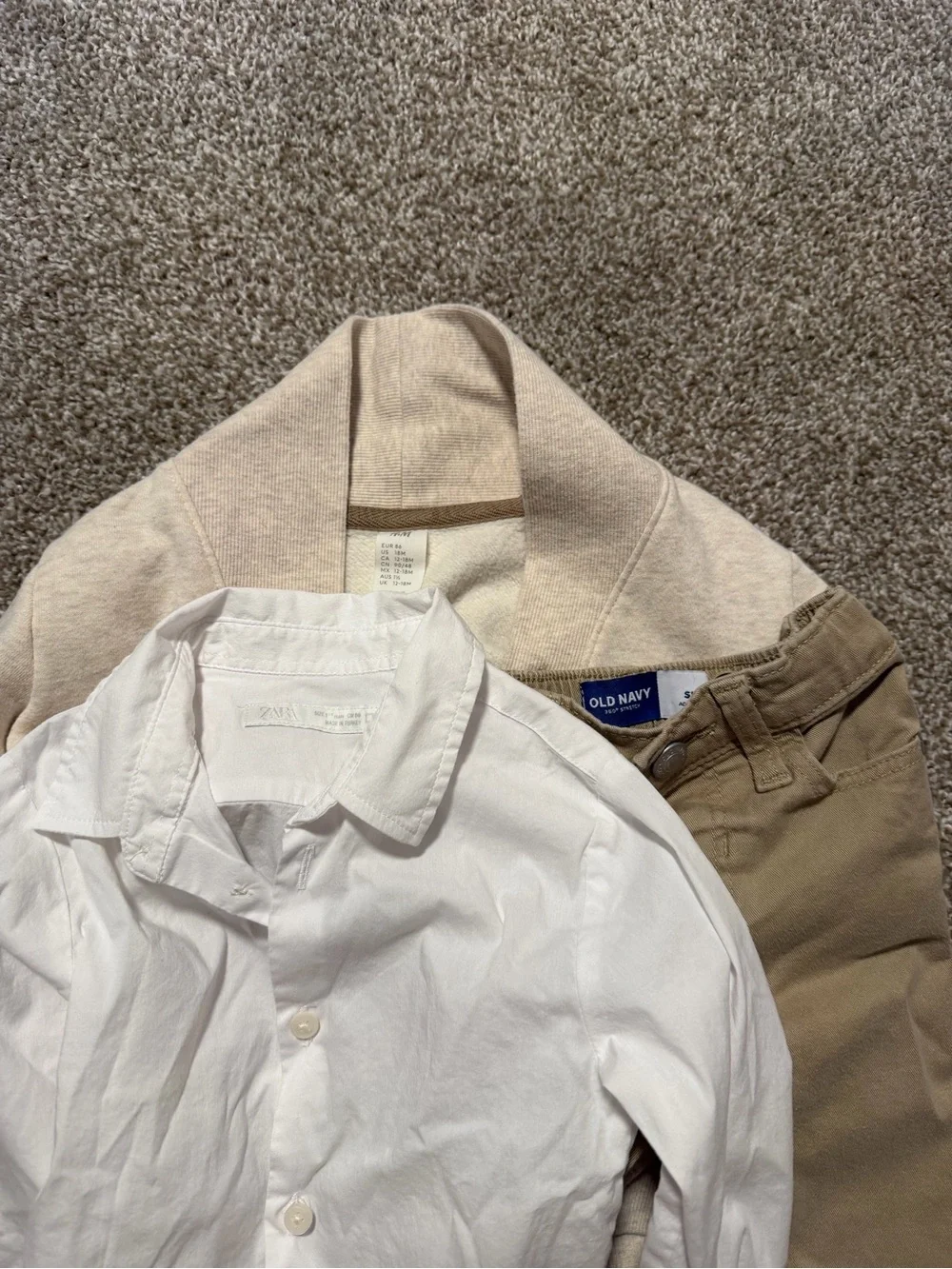 Toddler Outfit: H&M Cardigan, Zara Shirt, Old Navy Pants Size 12-24 Months
